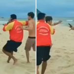 Filhote de Jacaré vira arma durante briga em praia do Rio de Janeiro