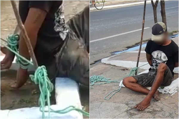 Assaltante é rendido e amarrado com cordas após tentativa de furto em Piripiri