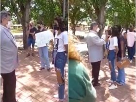 Estudantes realizam manifestação e tem bate-boca entre vice-reitor da UFPI