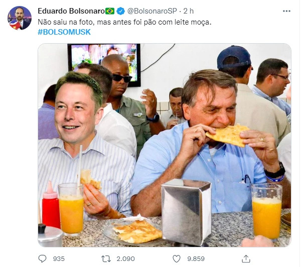 Encontro de Musk com Bolsonaro rende diversos memes pela internet