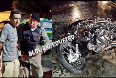 Homem é preso após agredir mulher e depois atear fogo em motocicleta e bicicleta dela no interior do Piauí