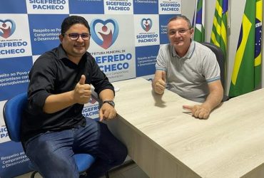 Prefeito Murilo Bandeira recebe o gerente da agência do Banco do Brasil de Campo Maior