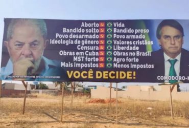 Justiça exige retirada de outdoor que associa Lula ao comunismo