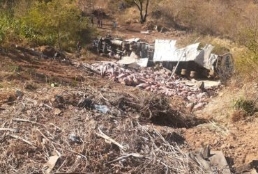 Caminhão carregado de carne tomba e carga é saqueada por populares no Piauí
