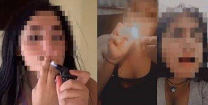 jovens fumam cotonetes e se exibem nas redes sociais