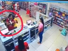 Bandido coloca facão no pescoço de cliente durante assalto a farmácia no Piauí