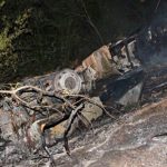 Caminhão com carga de madeira tomba e incendeia na BR-407 em cidade do Piauí