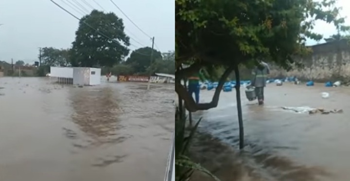 Forte chuva alaga ruas e causa prejuízos em Piripiri