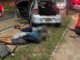 Troca de tiros com a policia acaba com assaltante baleado em Teresina