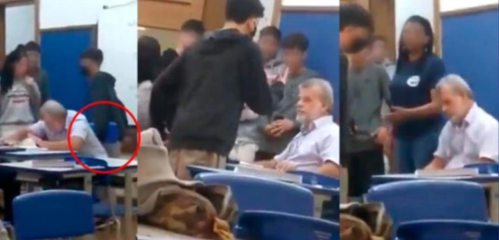 Estudante de 15 anos agride professor em sala de aula e vídeo viraliza