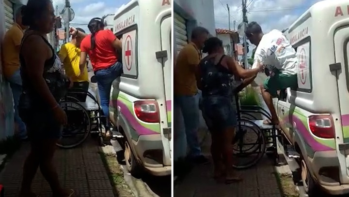Vídeo viraliza após mostra paciente saindo pela janela de ambulância no Piauí