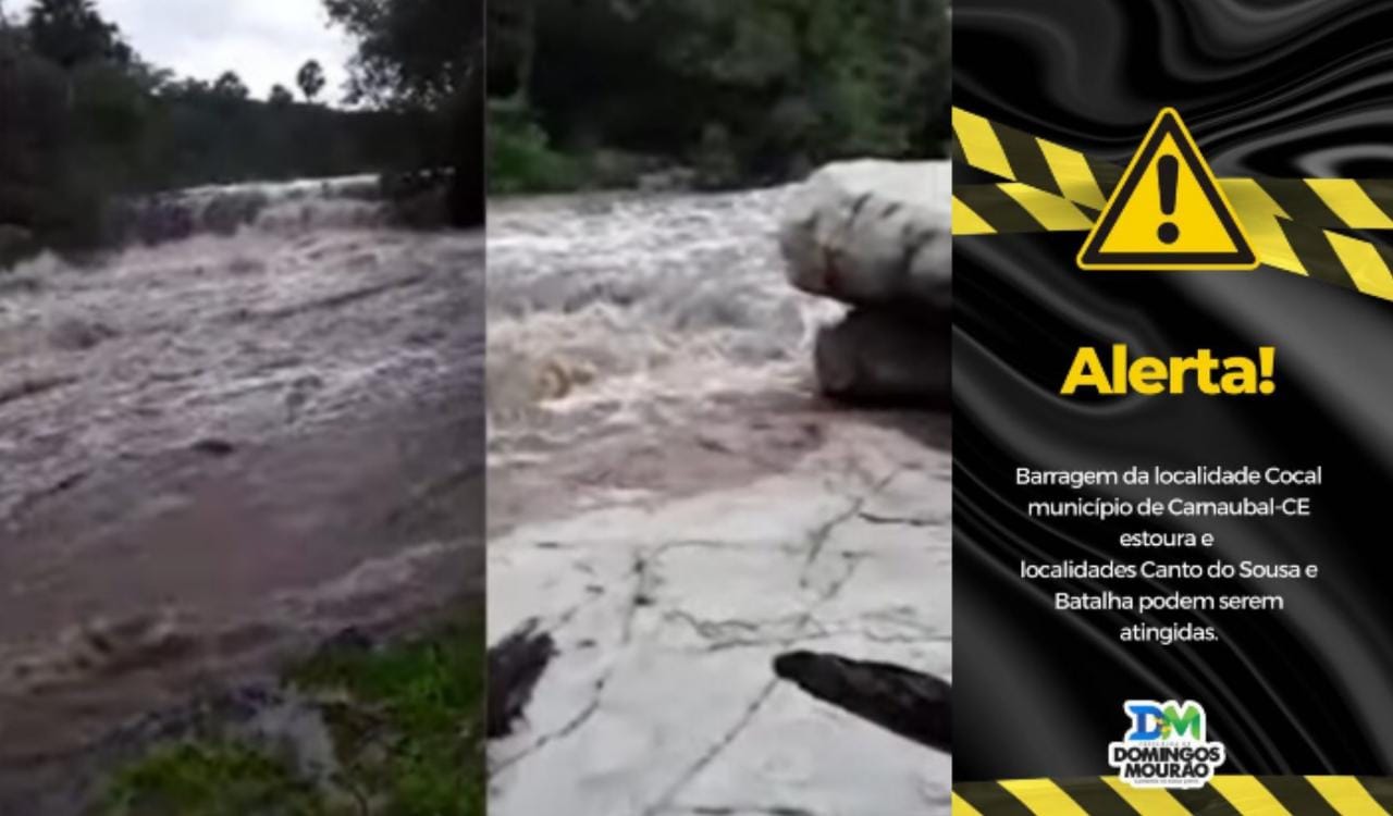 Cidade do Piauí fica em alerta devido ao rompimento de barragem no Ceará