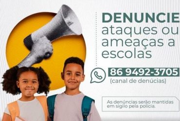 SSP-PI lança canal no WhatsApp para população denunciar ameaças e ataques em escolas do Piauí