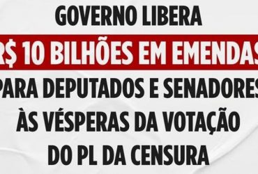 Lula libera quantia de R$ 10 bilhões em emendas as vésperas da votação do PL das Fakes News