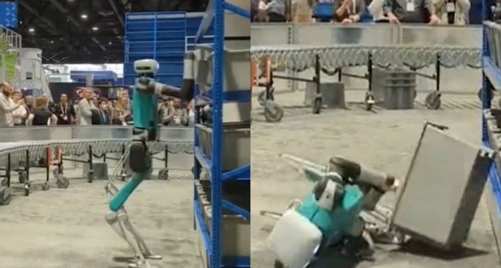 Robô "desmaia" após passar 20 horas trabalhando sem parar em feira