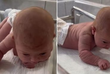 Bebê de apenas 3 dias de vida viraliza na web após levantar a cabeça e engatinhar nos EUA