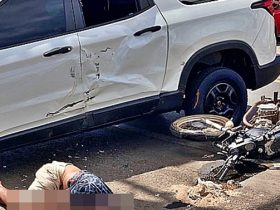 Colisão violenta envolvendo moto e carro deixa homem gravemente ferido na BR-343 em Campo Maior