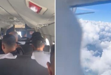 Voo assustador: músicos do Tierry levam susto após porta de avião abrir