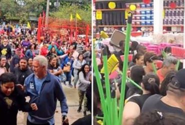 Vídeo: Inauguração de atacado tem confusão generalizada por vassoura no Rio de Janeiro