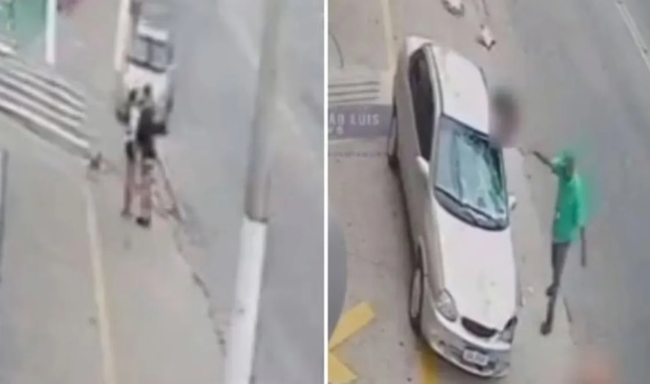 Vídeo Casal que se beijava na calçada é atropelado por motorista bêbado