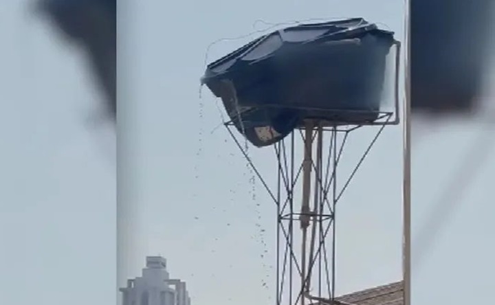 Vídeo: Caixa d'água derrete devido à forte onda de calor