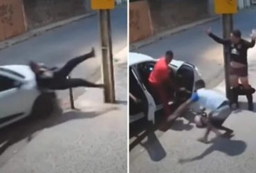 Vídeo: Homem é roubado 2x em menos de 1h, atropelado e deixado só de cueca