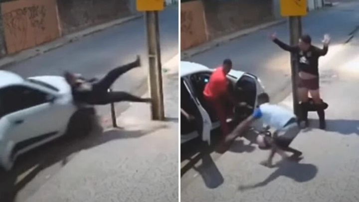 Vídeo: Homem é roubado 2x em menos de 1h, atropelado e deixado só de cueca 