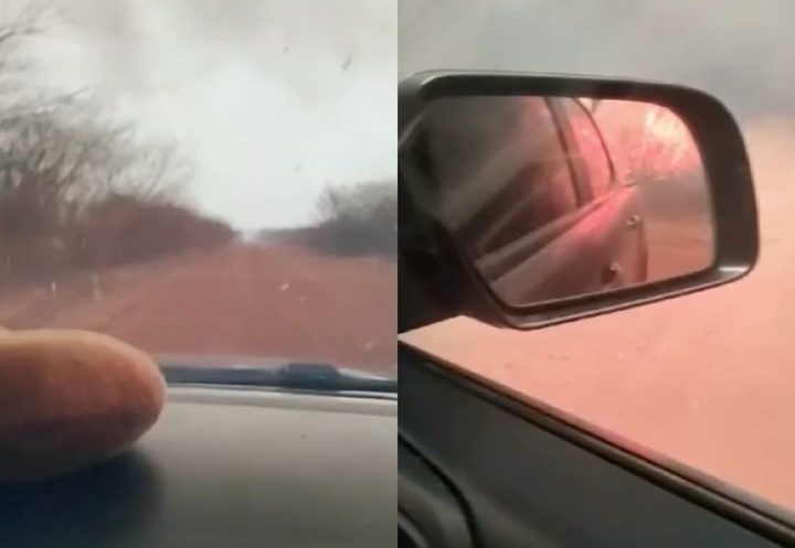 Vídeo: Mulheres se desesperam após entrarem em fumaça densa na estrada durante incêndio no interior do Piauí 