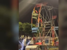 Vídeo: Duas crianças ficam presas em brinquedo de parque de diversão