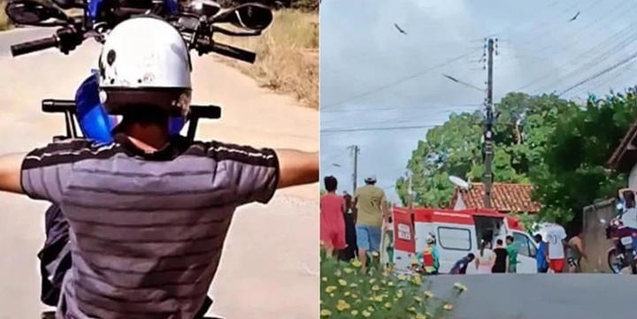 Motociclista fica em estado grave após jovem colidir frontalmente durante "grau" no Piauí 