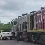 Vídeo: Motorista é arrastado por trem após invadir linha férrea na BR-343 no Piauí