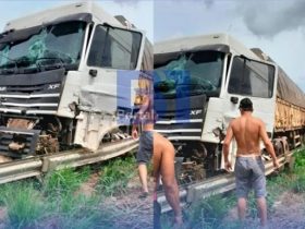 PRF registra colisão entre três carretas no Piauí