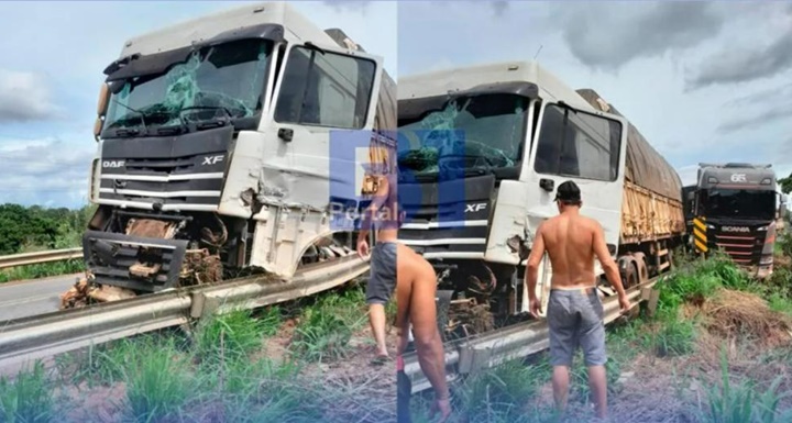 PRF registra colisão entre três carretas no Piauí 