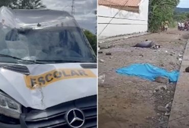 Van desgovernada atropela e mata estudante em frente à escola no Piauí