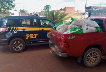 PRF prende jovem após saquear meia tonelada de ração de caminhão tombado no Maranhão