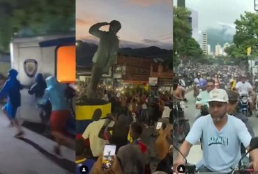 Pessoas protestam contra vitória de Maduro na Venezuela