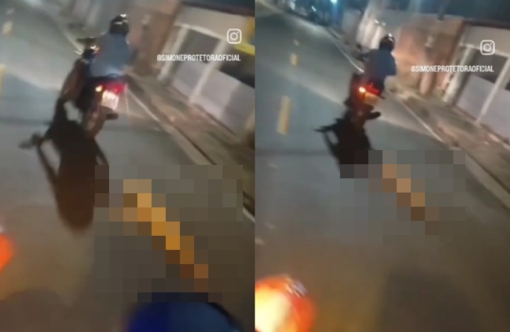 Homem é flagrado arrastando cachorro amarrado à sua motocicleta no Piauí