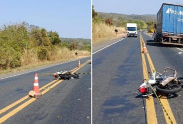 Motociclista dorme, invade contramão e morre após colidir frontalmente contra carreta no Piauí