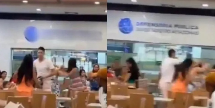 Vídeo: Mulher faz confusão após flagrar marido com amante em shopping