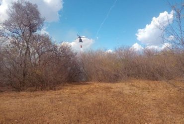 Incêndio de grandes proporções atinge vegetação próximo a posto de gasolina em Campo Maior