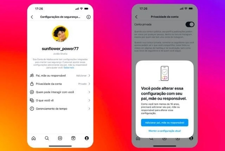 Menores de 16 anos só usarão Instagram com autorização dos pais em 2025