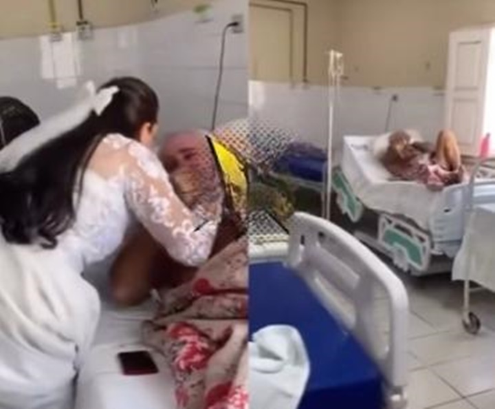 Vídeo: Noiva piauiense visita de surpresa pai hospitalizado antes do casamento