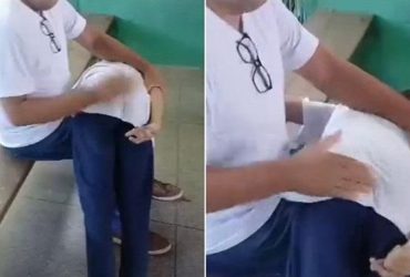 Diretor de escola piauiense é afastado após ser filmado dando palmadas em aluno