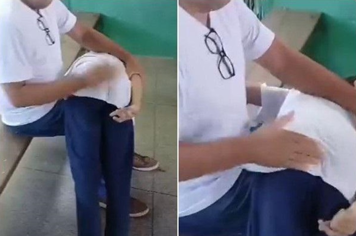 Diretor de escola piauiense é afastado após ser filmado dando palmadas em aluno