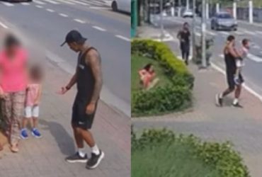 Vídeo: Homem é flagrado tentando sequestrar criança na rua em plena luz do dia