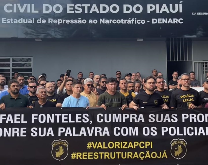 Agentes da PC-PI fazem protesto após denúncia de assédio envolvendo delegados