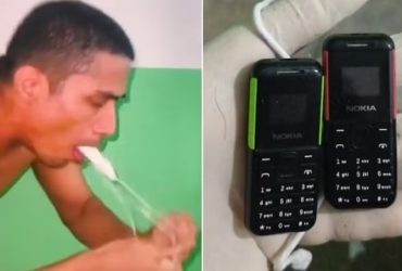 Detento 'vomita' dois celulares e um cabo USB após ser flagrado com material no estômago