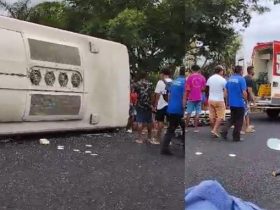 Várias pessoas ficam feridas após tombamento de ônibus entre Altos e Beneditinos