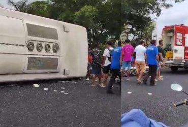 Várias pessoas ficam feridas após tombamento de ônibus entre Altos e Beneditinos