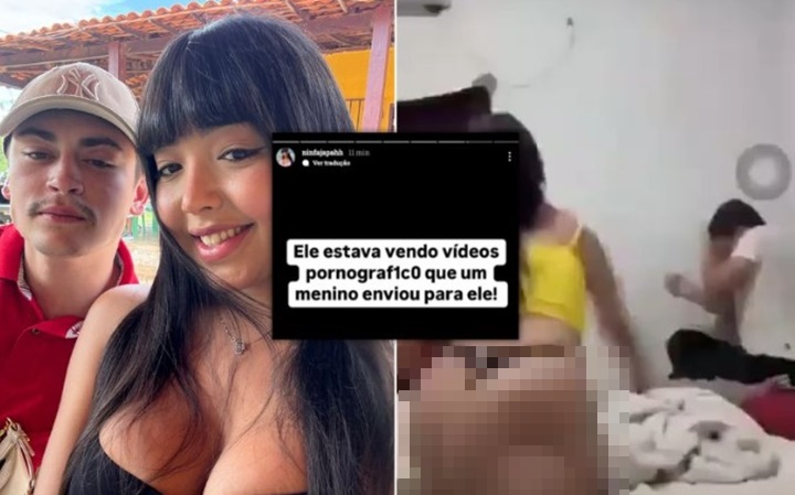 Vídeo: Influenciadora agride namorado após flagrá-lo se masturbando vendo nudes de homem